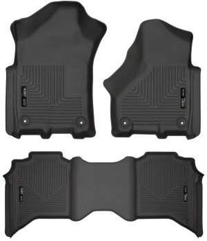 Ram 3500 Floor Liners - Front + 2nd Seat - Husky Liners - Weatherbeater - Black - `19-`21